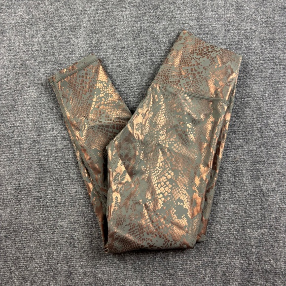ZYIA Pants - ZYIA Women’s Grey/metallic copper Snake print Athletic leggings size: 6-8